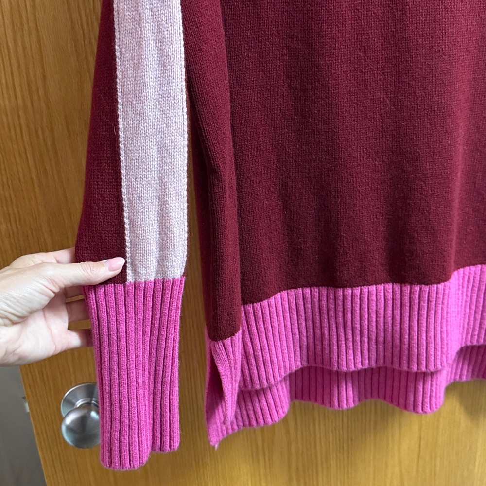 NWOT Boden Jessica Oversized Sweater Deep Wisteria, Colorblock size medium - Picture 8 of 8